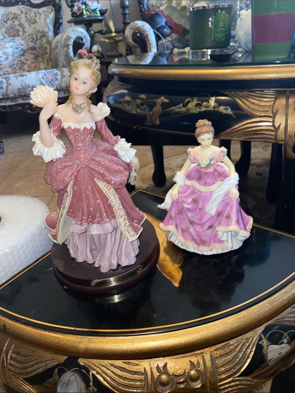 Vintage Montecito Porcelain Victorian Lady-The Da Vinci Collection- Pink Dresses